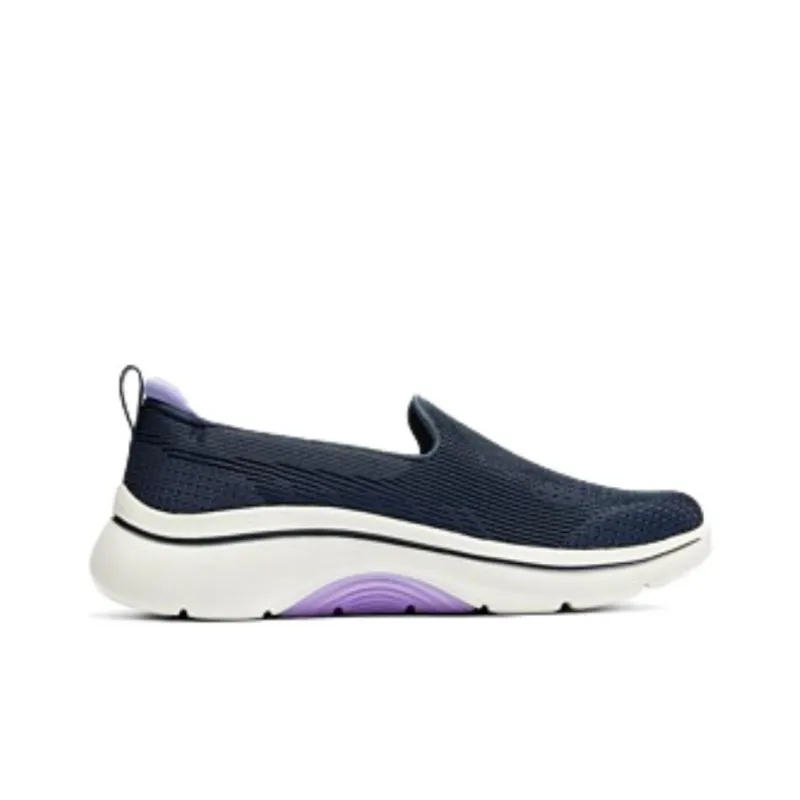 Skechers Cushioned Wear Resistant Coverage Support Lightweight Low Top Casual Shoes Women's Black White Purple-1