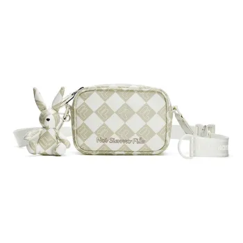 FILA FUSION Polyurethane Crossbody Bag, Shoulder Bag Regular Women's Light Beige White