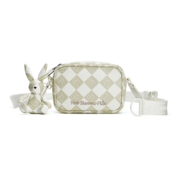 FILA FUSION Polyurethane Crossbody Bag, Shoulder Bag Regular Women's Light Beige White-0