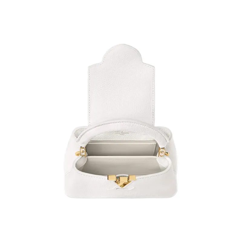 LOUIS VUITTON Capucines Taurillon Leather Tote Bag Shopping Bag Shoulder Bag Crossbody Bag Handbag Mini Women's White-3