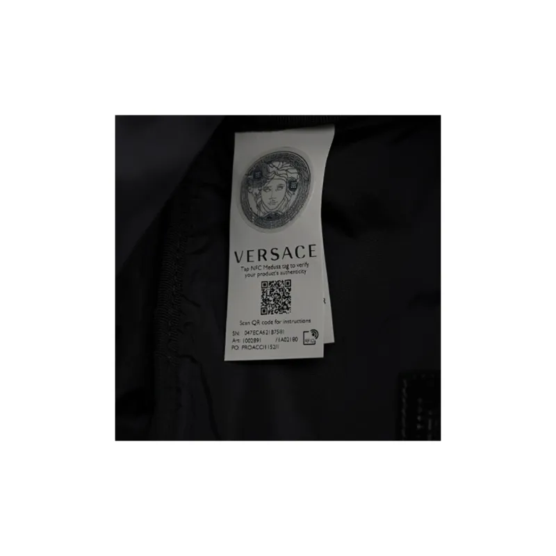 VERSACE Nylon Sling Bag Fanny Pack Men's Black-5