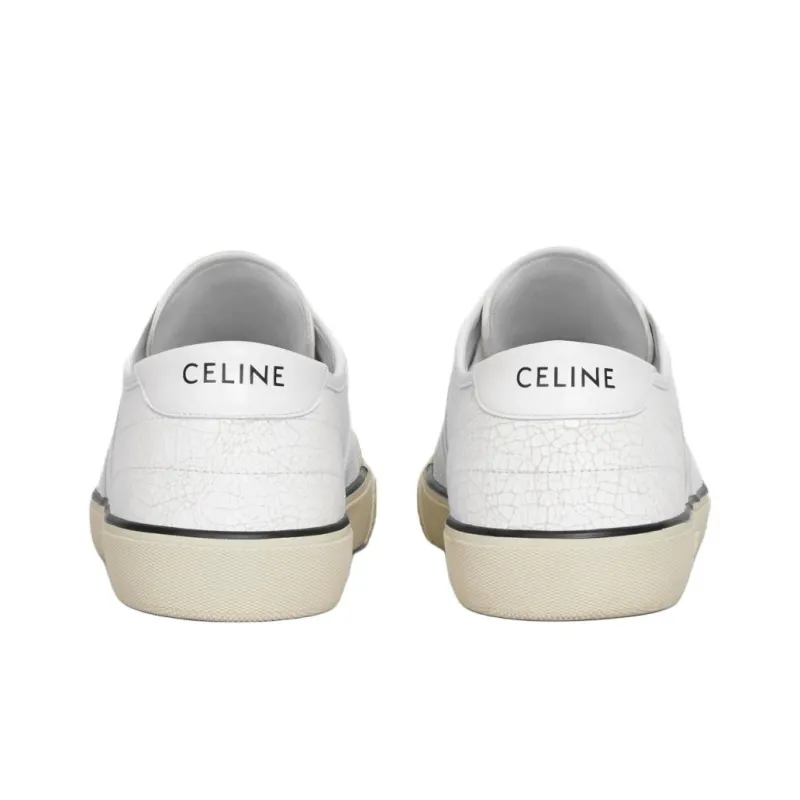 CELINE Low Top Skateboard Shoes Men's White-3