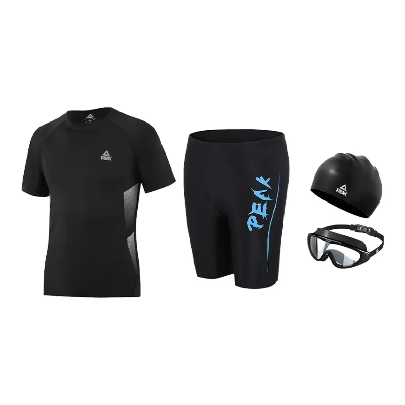 PEAK Swimming Sets Polyester Elastane Pool Men's Black Gold Black Blue-6