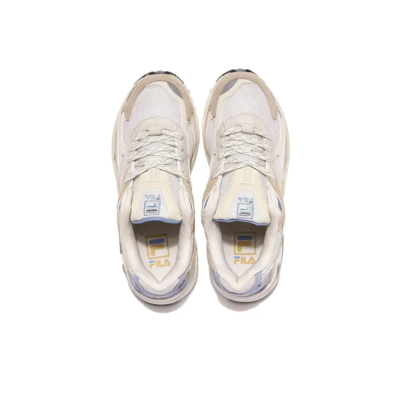 FILA Catapult Cushioned Slip-Resistant Low-Top Chunky Sneakers Unisex White Brown Blue Korean Style-3