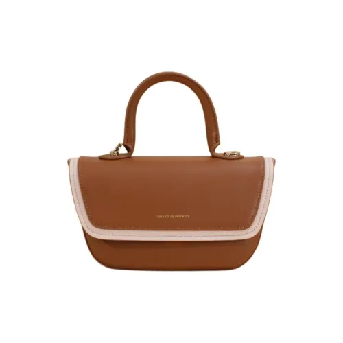 TOMATO&POTATO Cow Leather Handbag Regular Women's Brown/Apricot