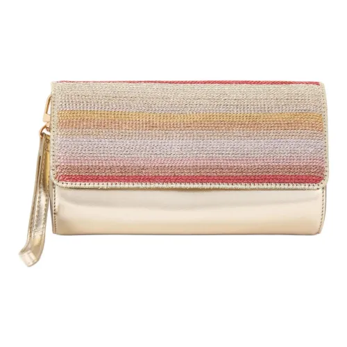 Kurt Geiger London Woven Fabric Clutch Women's Gold Multicolor