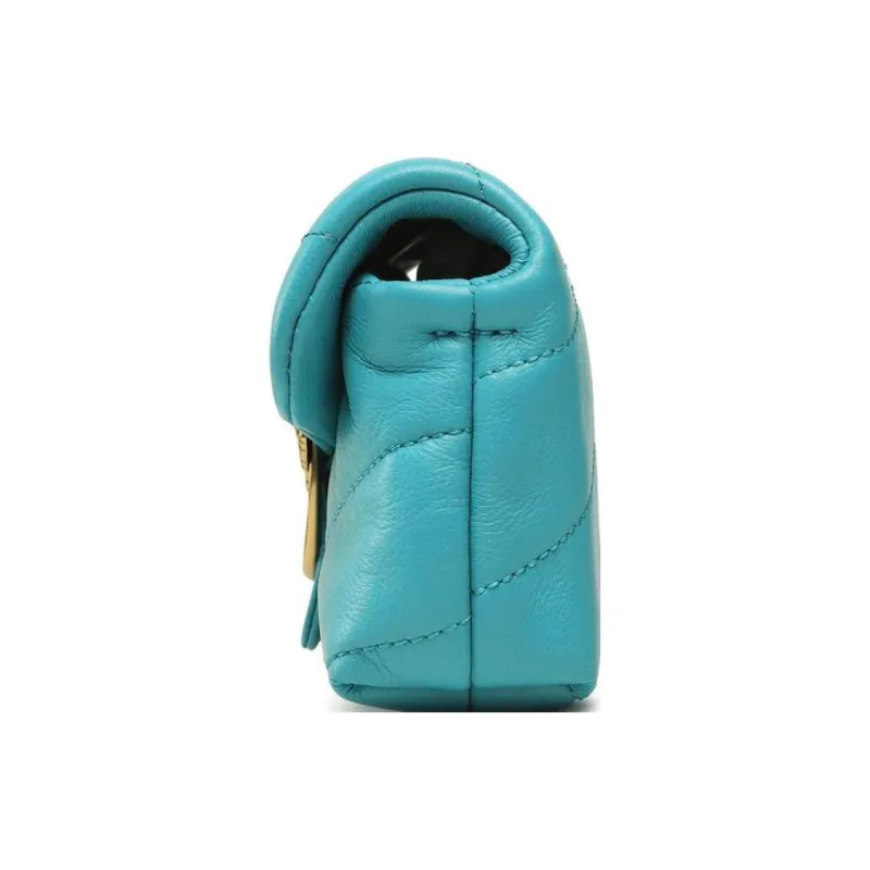 PINKO Sheepskin Shoulder Bag, Crossbody Bag Extra Mini Women's Turquoise Blue Green-1
