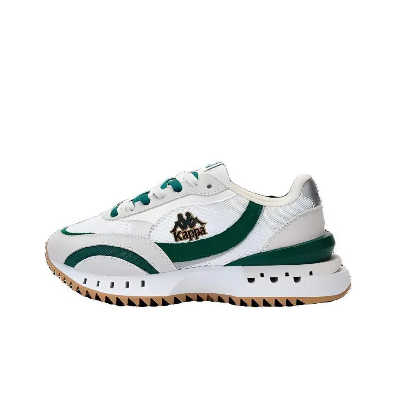 Kappa Cushioned Slip Resistant Low Top Casual Running Shoes Unisex White Green-0
