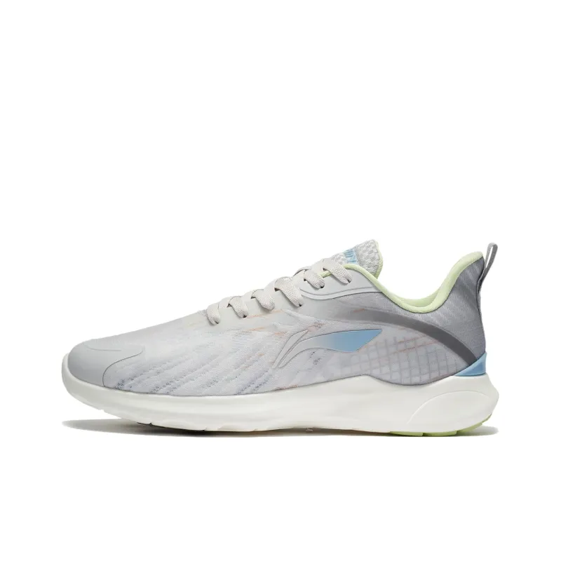 LiNing Qingyi Cushioned Wear-Resistant Breathable Low-Top Running Shoes Men's Gray-0