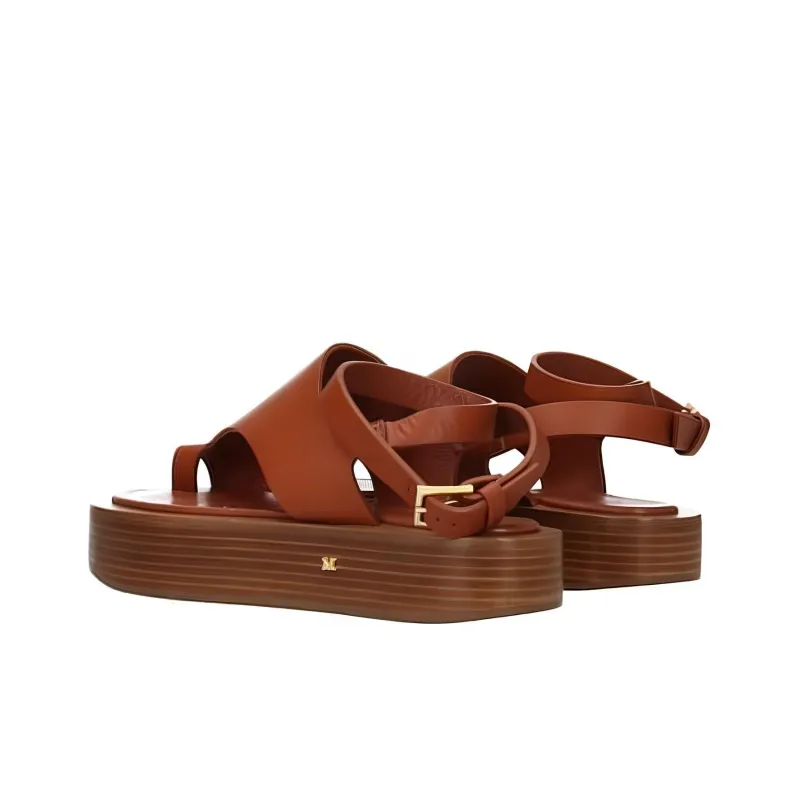 MaxMara DEAUVILLE Beach Sandals Women's Brown-3