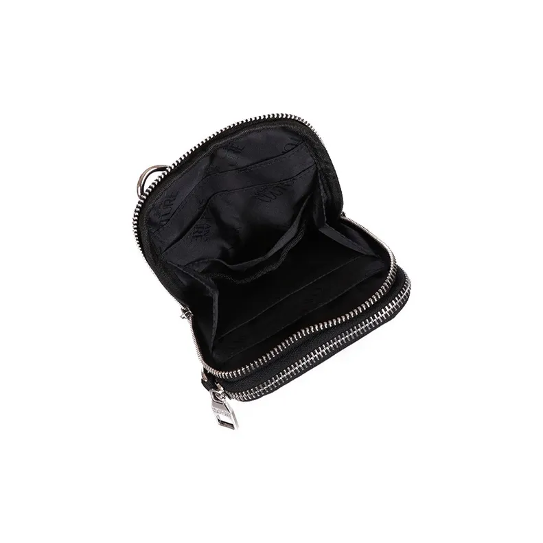 VERSACE JEANS COUTURE Nylon Shoulder Bag, Crossbody Bag Small Size Men's Black Gray-4