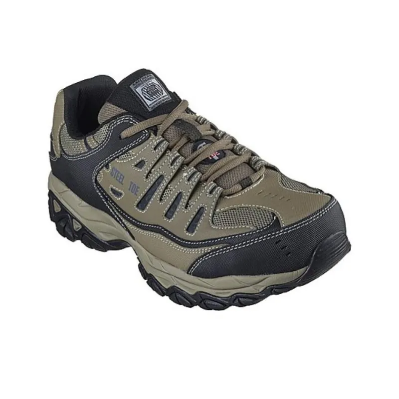 Skechers Work Relaxed Fit Cankton St Shoes 'Olive Green Black'-2