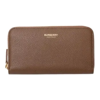 Burberry Cow Leather Wallet Large Size Women's Earth Tone