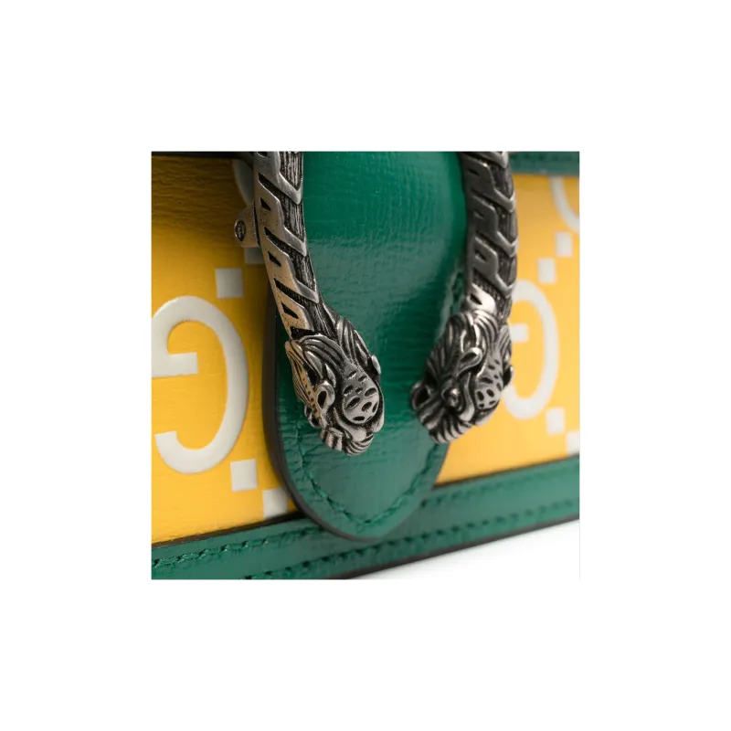 GUCCI Dionysus Leather Shoulder Bag Crossbody Bag Extra Mini Women's Yellow-7