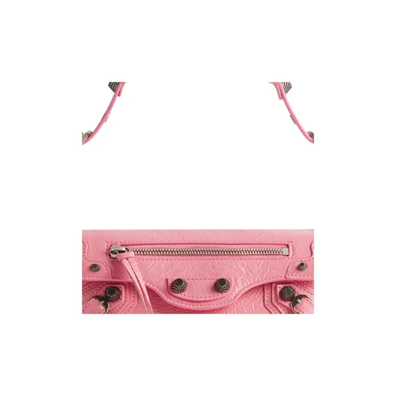 Balenciaga Le Cagole Fine Grained Sheepskin Portable Crossbody Bag, Shoulder Bag Mini Women's Pink-4