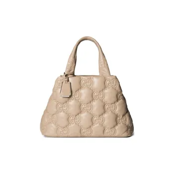 GUCCI GG Matelassé Leather Tote Bag Shopping Bag Shoulder Bag Handbag Large Size Women's Oat