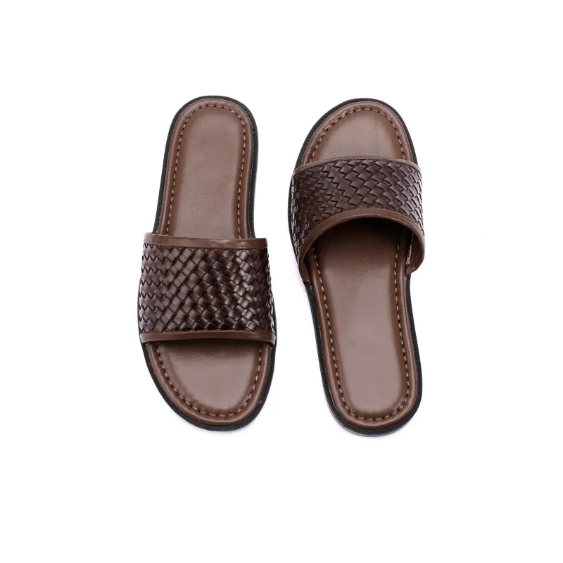 Brounvanm Slide Slippers Men's Brown-5