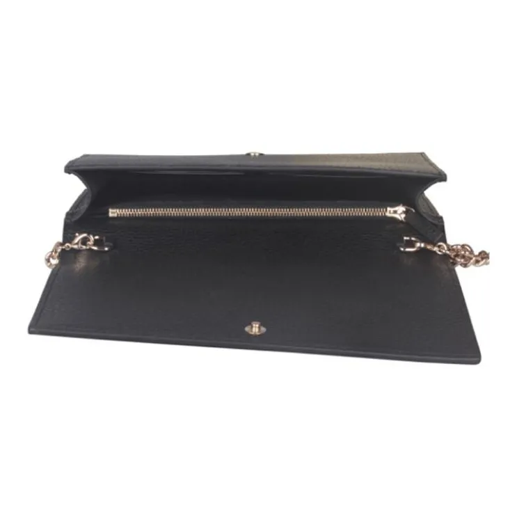 GUCCI Cow Leather Chain Bag Wallet, Shoulder Bag, Crossbody Bag Women's Black-4