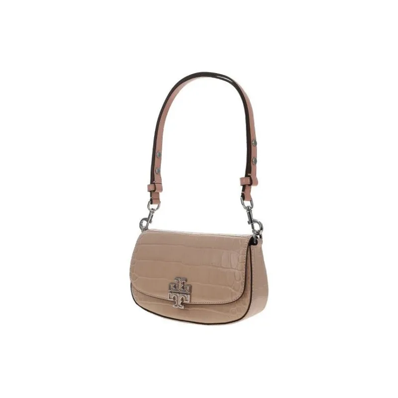 TORY BURCH Britten Leather Crossbody Bag Shoulder Bag Women's Taupe-1