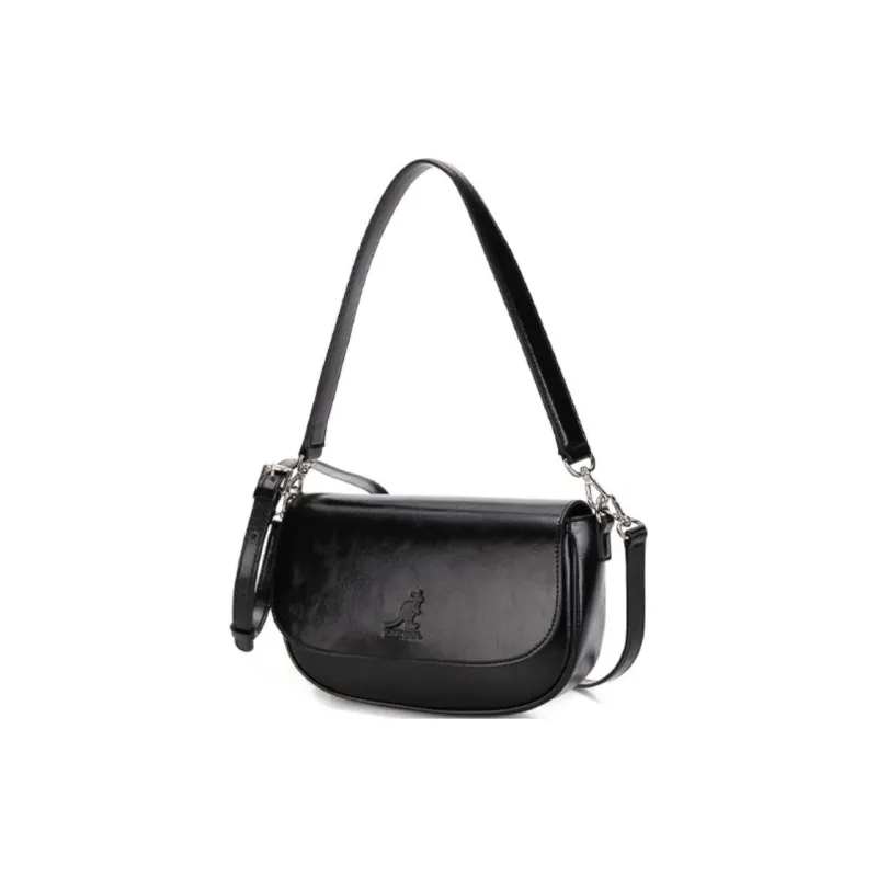 KANGOL Synthetic Leather Portable Crossbody Bag Shoulder Bag Regular Women's Black-1