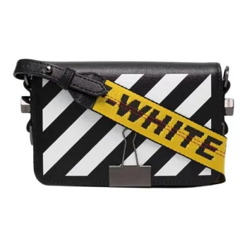 OFF WHITE Binder Clip Bag SS22 Mini Diag Stripe Black White Yellow