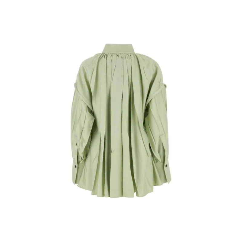 Ferragamo Split Neck Drop Shoulder Pleated Kaftan-1