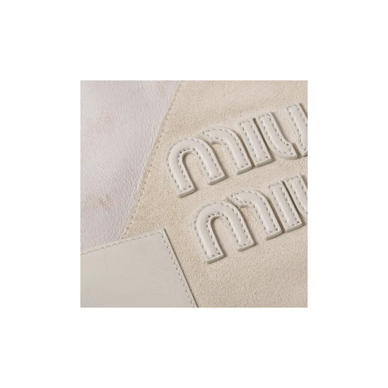MIU MIU Leather Handbag, Shoulder Bag Women's Chalk White-3