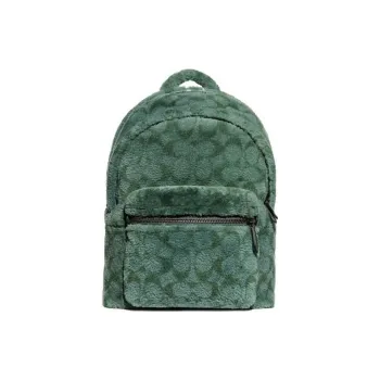 COACH Charter Shearling With Fabric Backpack Tubas Men's Green