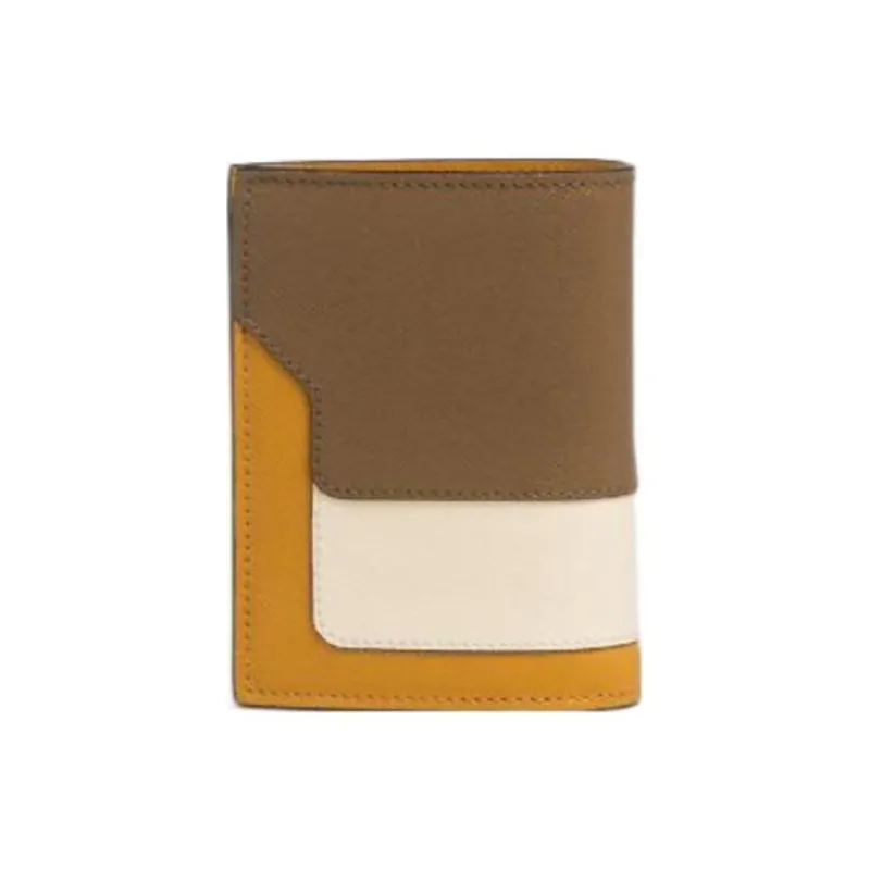 MARNI Trunk Cow Leather Wallet Regular Women's Brown/White/Orange-2