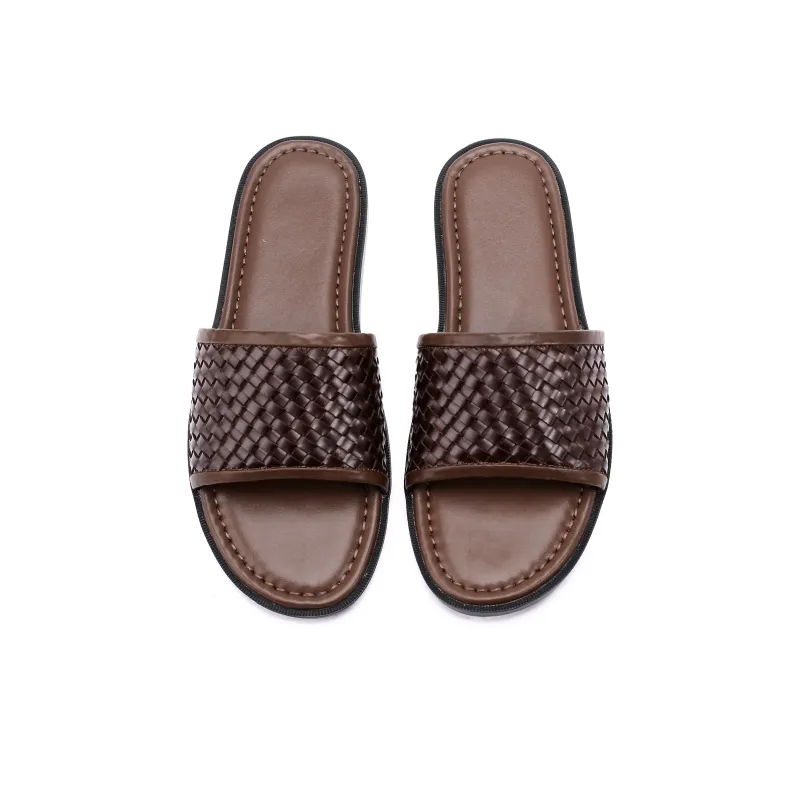 Brounvanm Slide Slippers Men's Brown-4