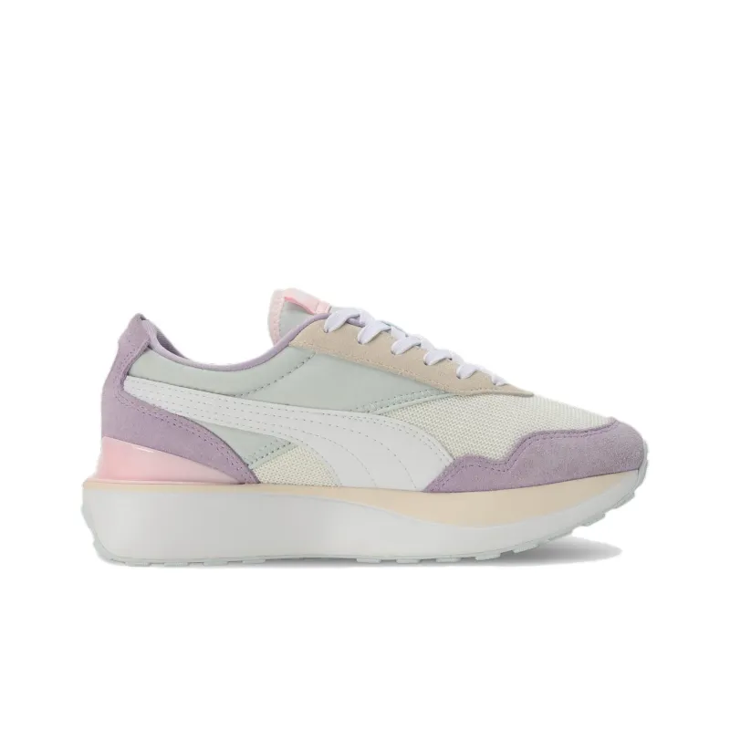 PUMA Cruise Rider Silk Road Slip-Resistant Low-Top Casual Shoes Women's Beige Purple-1