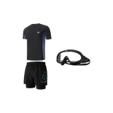 Swimsuit+Black Navy Swim Shorts+Black Swim Goggles