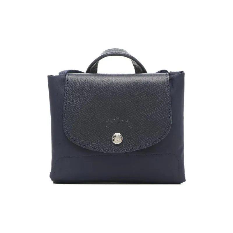 LONGCHAMP Le Pliage Green Recycled Canvas With Leather Trim Backpack Women's Marine Blue-3