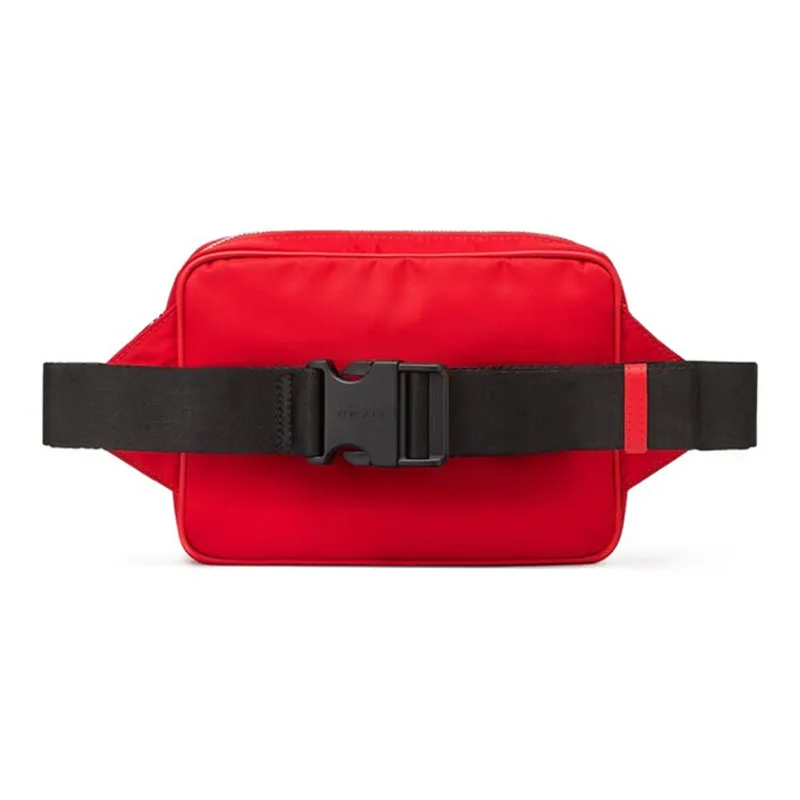 VERSACE La Medusa Fabric With Cow Leather Fanny Pack Men's Red-2