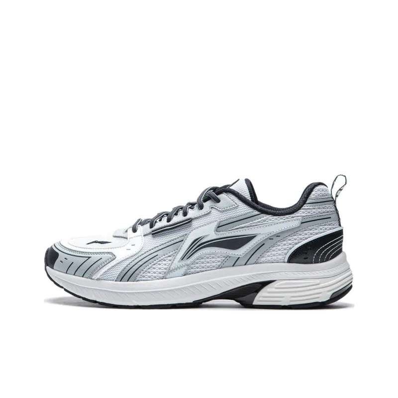 LiNing Shake 1.5 Cushioned Slip Resistant Abrasion Resistant Low Top Running Shoes Men's White Gray-0