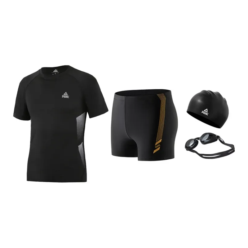 PEAK Swimming Sets Polyester Polyamide Elastane Pool Men's Black Gold Black Blue-6