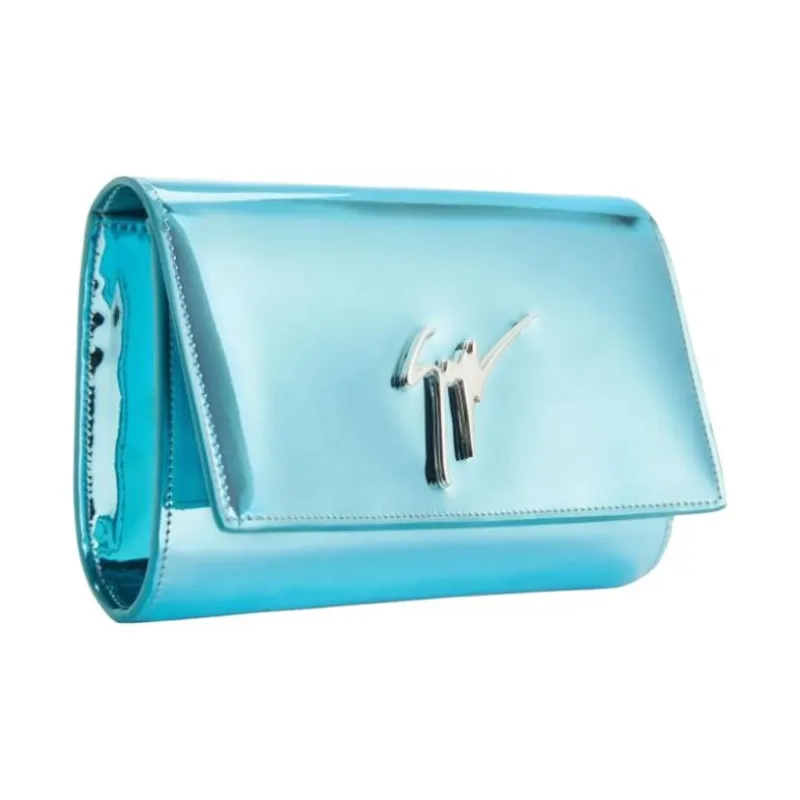 Giuseppe Zanotti/GZ Mirror Finish Synthetic Fabric Crossbody Bag Shoulder Bag Women's Sea Blue-1