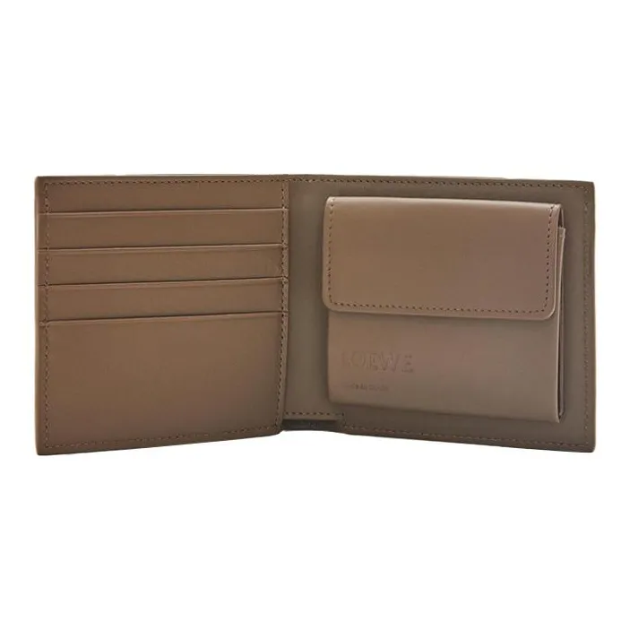 LOEWE Puzzle Calfskin Wallet Men's Asphalt Gray/Winter Brown-2