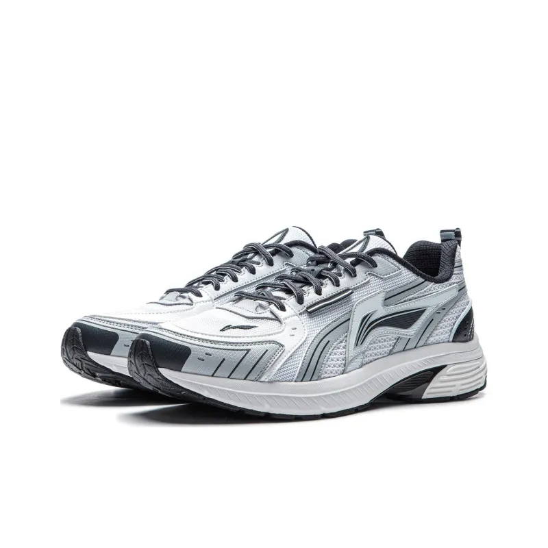 LiNing Shake 1.5 Cushioned Slip Resistant Abrasion Resistant Low Top Running Shoes Men's White Gray-2