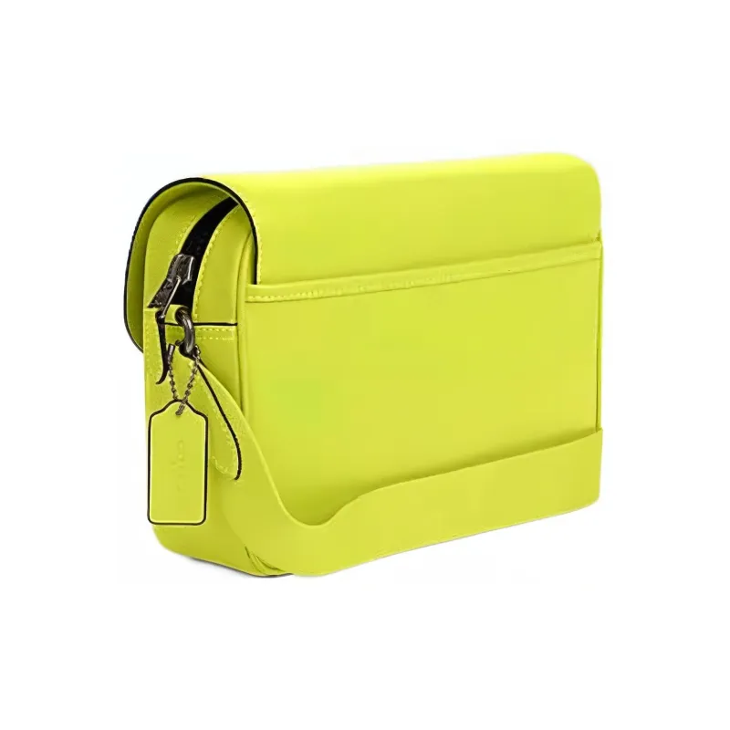 COACH Track Cow Leather Messenger Bag Shoulder Bag Crossbody Bag Men's Lemon Yellow-1
