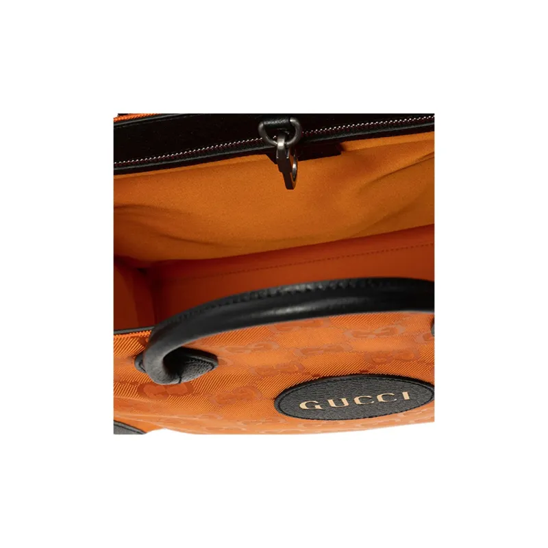 GUCCI Off The Grid Leather Shoulder Bag, Crossbody Bag, Handbag Unisex Orange & Black-4