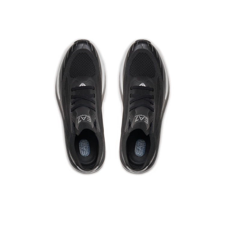 EMPORIO ARMANI EA7 Casual Shoes Unisex Low-Top Black Silver