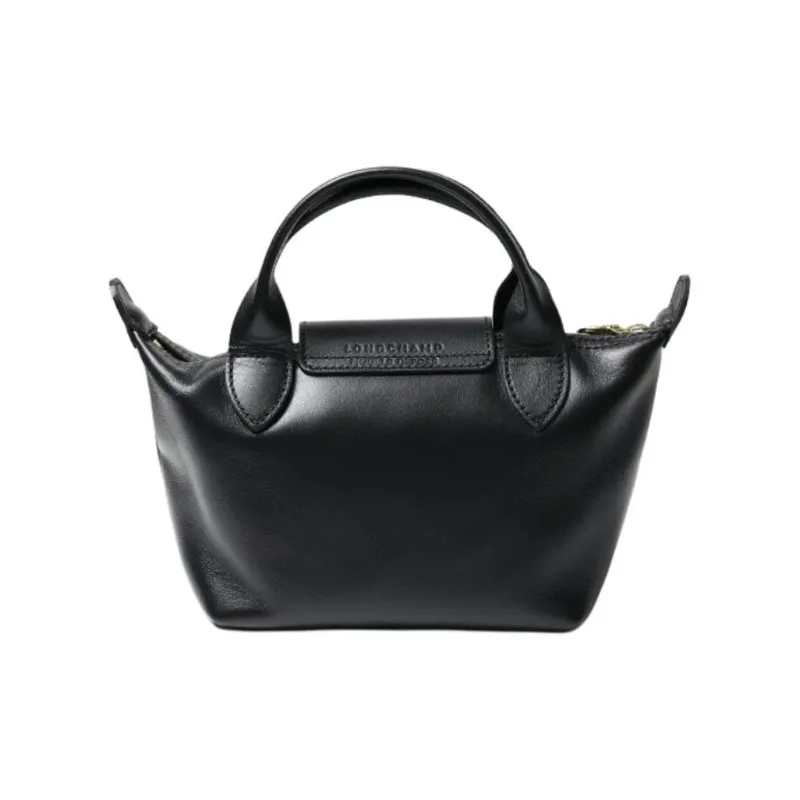 LONGCHAMP Leather With Genuine Leather Dumpling Bag Handbags Mini Unisex Black-2