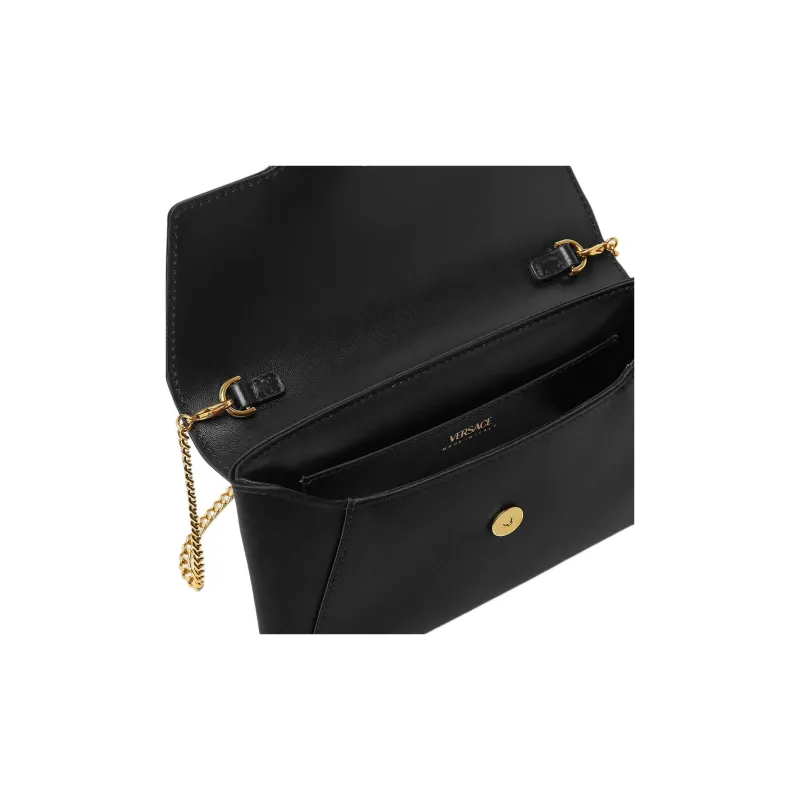 VERSACE La Medusa Satin Clutch Women's Black-4