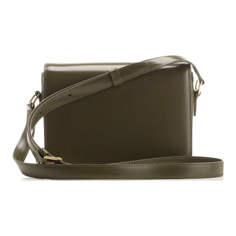 CELINE Triomphe Cow Leather Shoulder Bag Women's Green-1