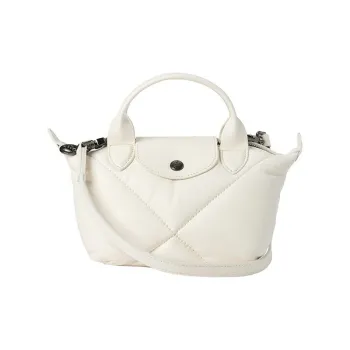 LONGCHAMP Sheepskin Tote Bag Shopping Bag Crossbody Handbag Extra Small Women's Ivory White