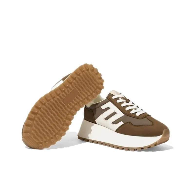 ZSAZSAZSU Low-Top Chunky Sneakers Women's Brown Coffee-3