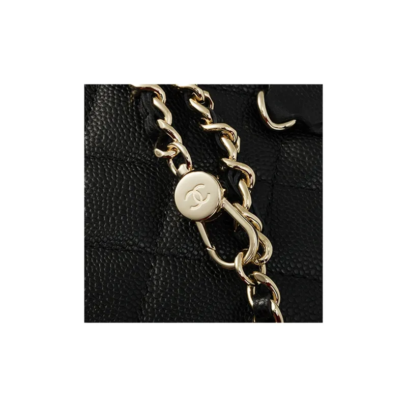 CHANEL Grain Caviar Cow Leather Backpack Mini Women's Black-5