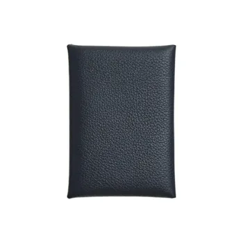 HERMES Evercolor Calfskin Wallets Card Holders Women's New Deep Sea Blue