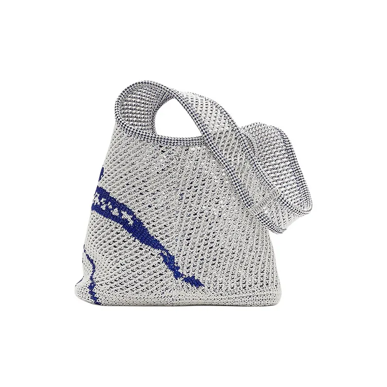 Burberry Fabric Handbag Small Size Unisex White-2
